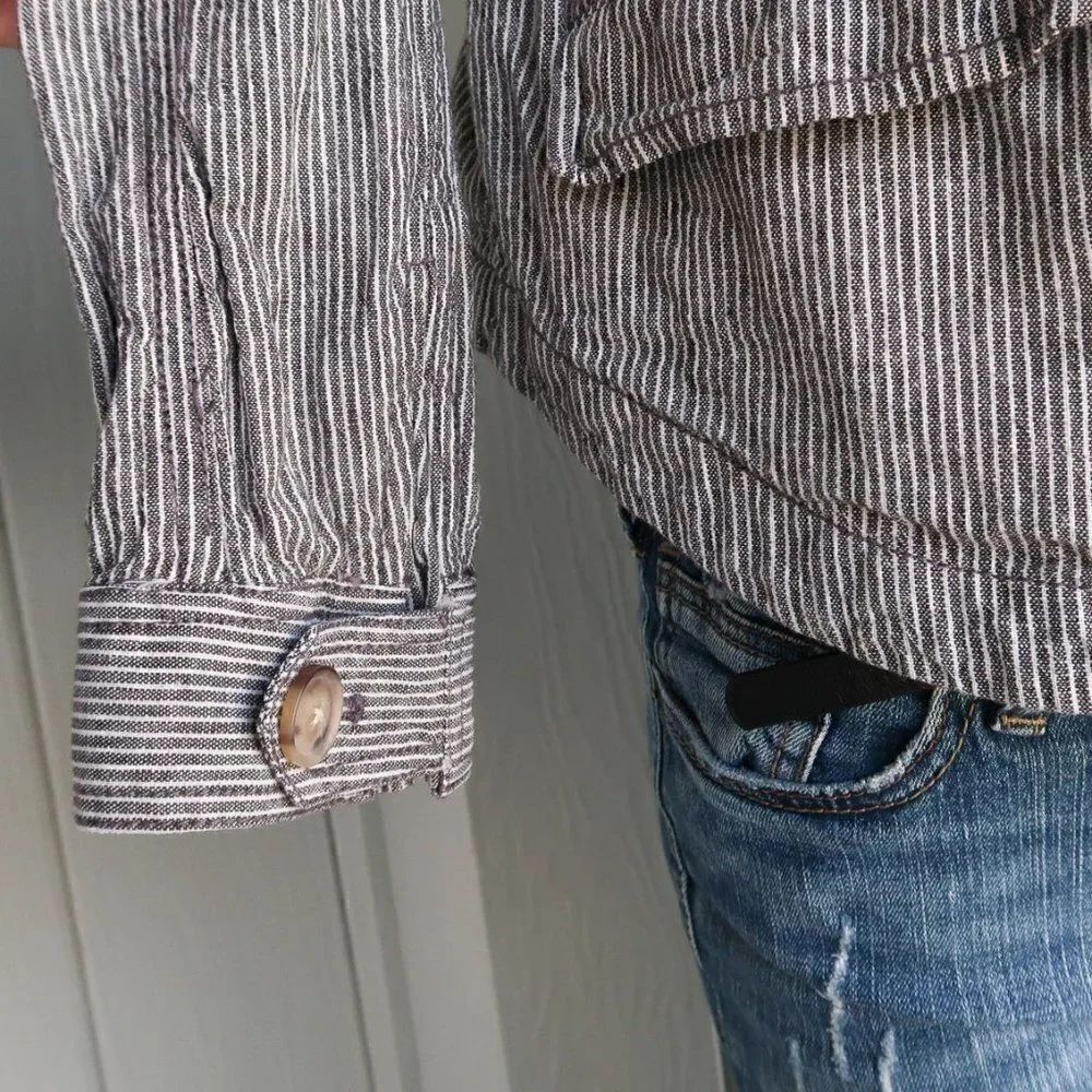 LOFT Denim Pin Stripe Conductor Jacket - Picture 5 of 12